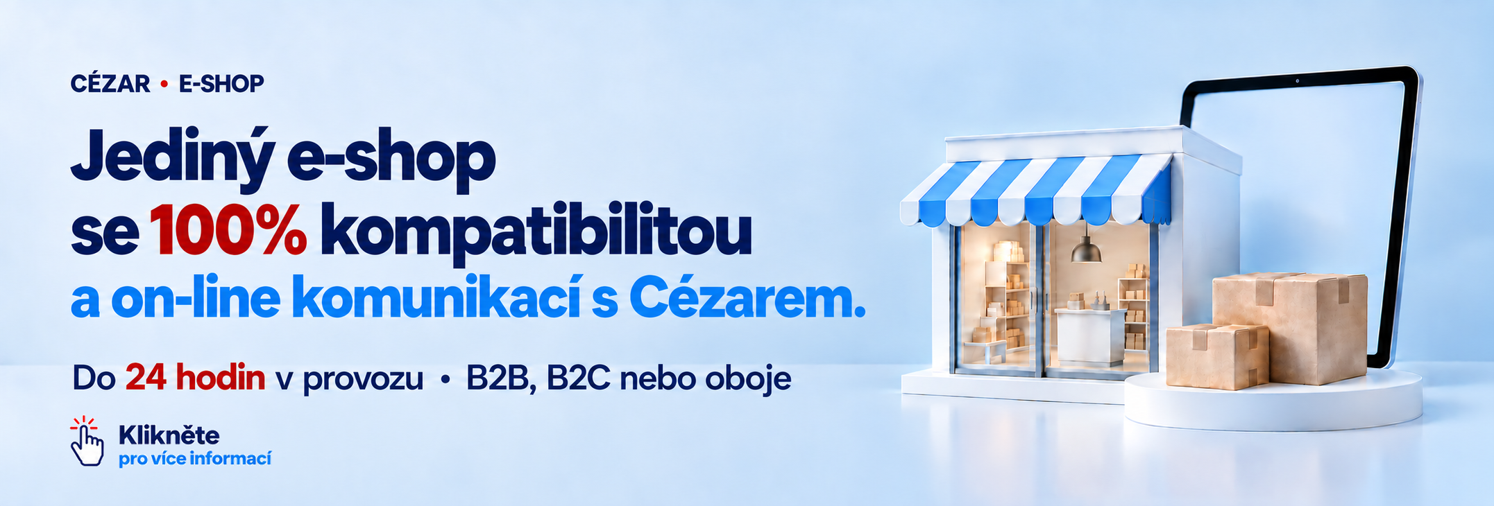 E-shop · Jediný e-shop se 100% kompatibilitou a on-line komunikací s Cézarem.